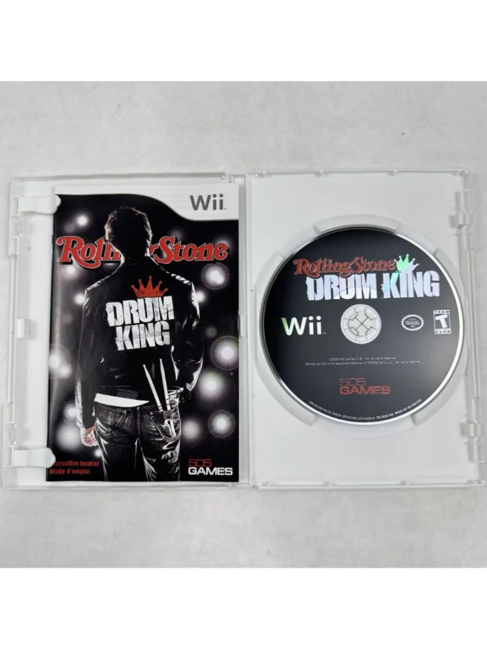 Rolling Stone Drum King Nintendo Wii Game Complete Manual Case T-Teen Air Drum